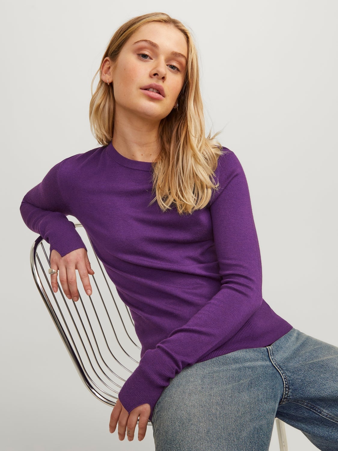 Round neck womens jumpers hot sale