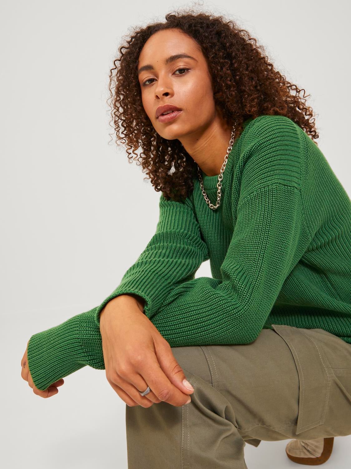 Bottle green outlet crew neck jumper