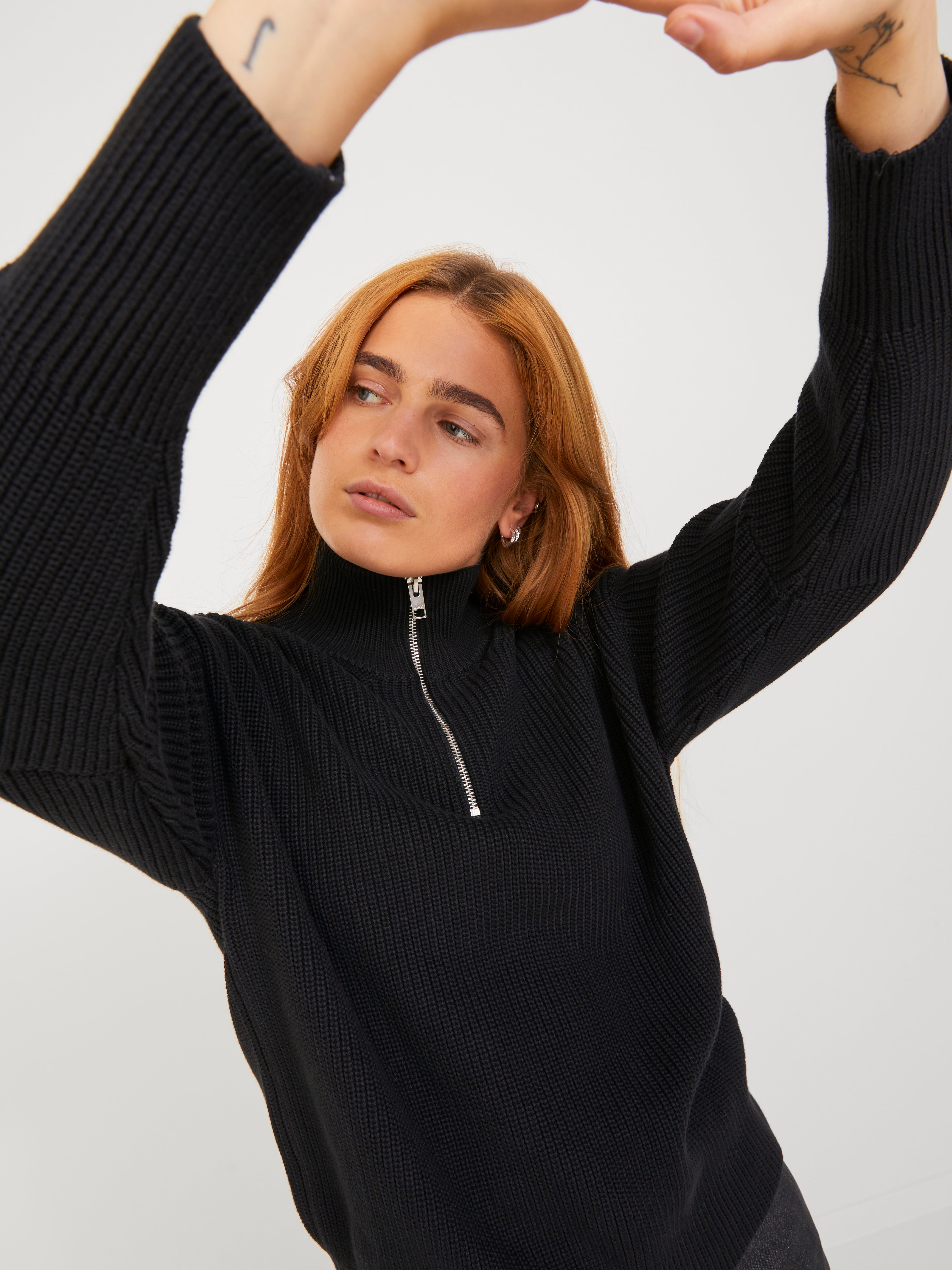 Black half zip outlet jumper