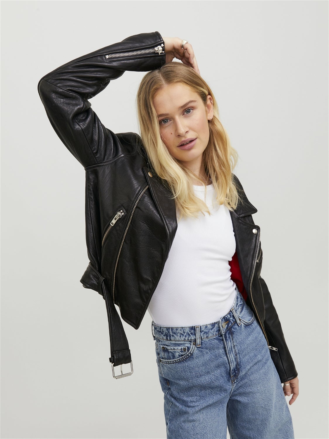 Jack and jones store lamb leather jacket