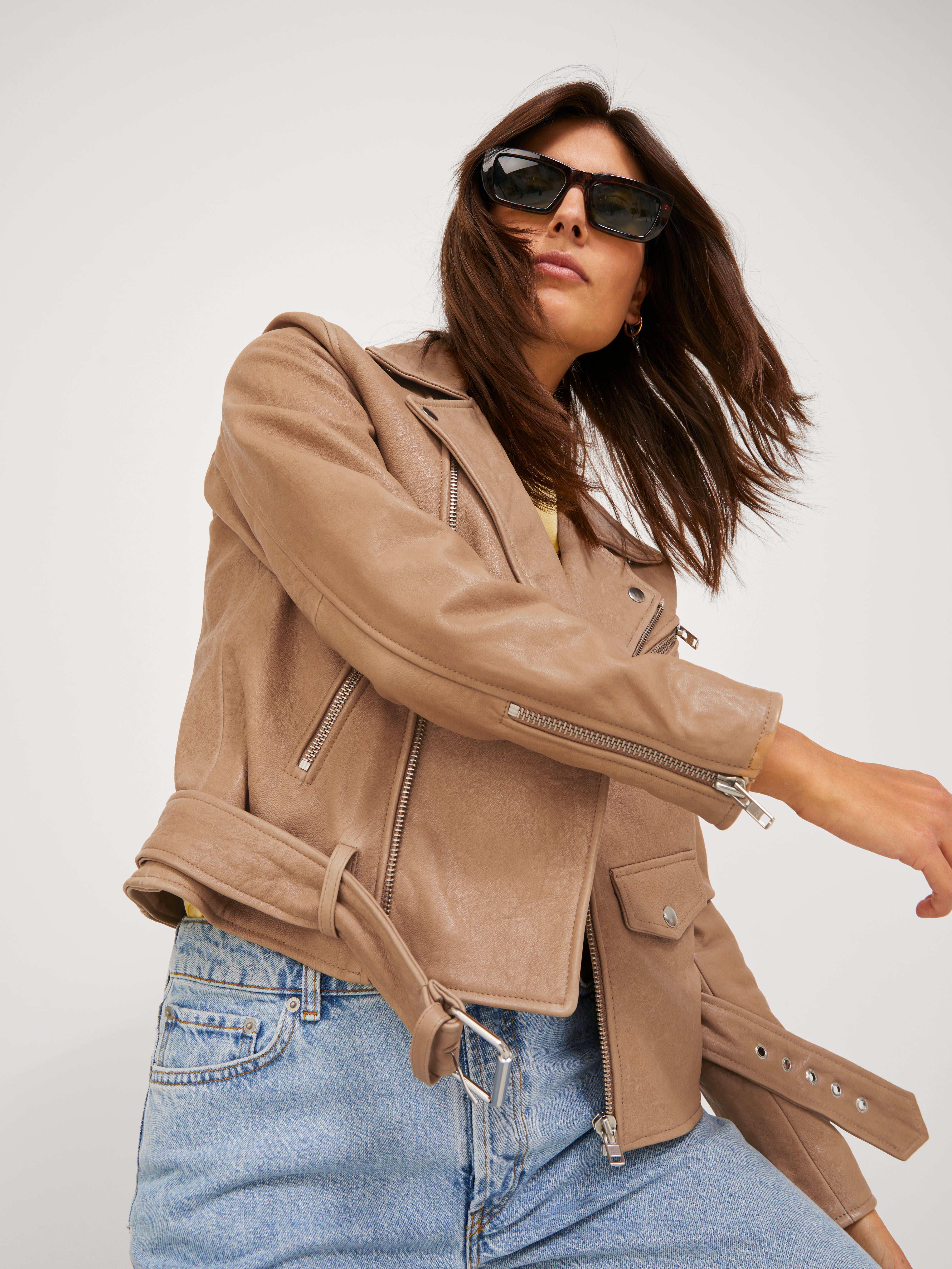 JXHOLLY Leather jacket | Beige | JJXX® JXHOLLY Leather jacket | Beige | JJXX®