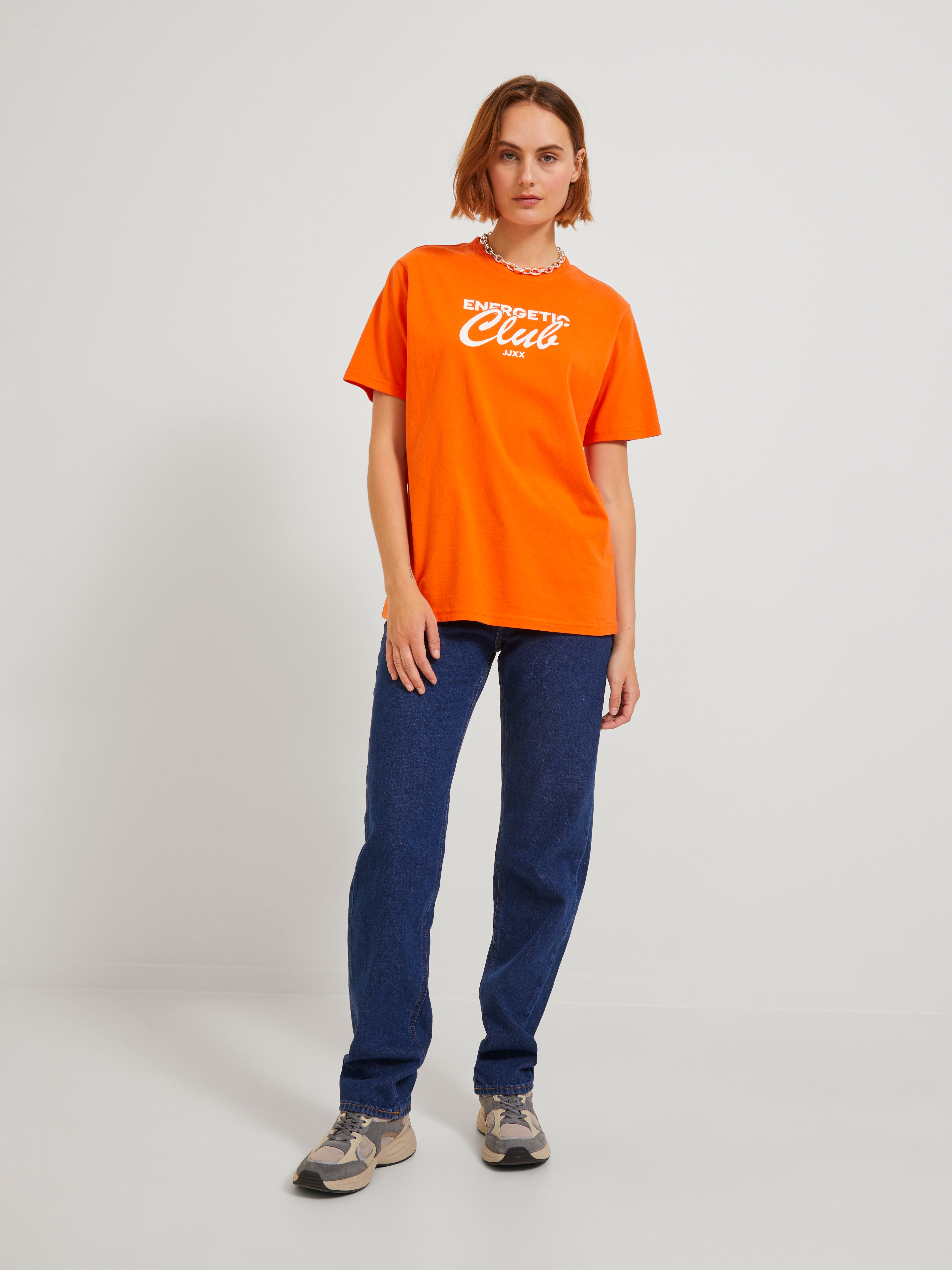 Orange tommy jeans clearance t shirt