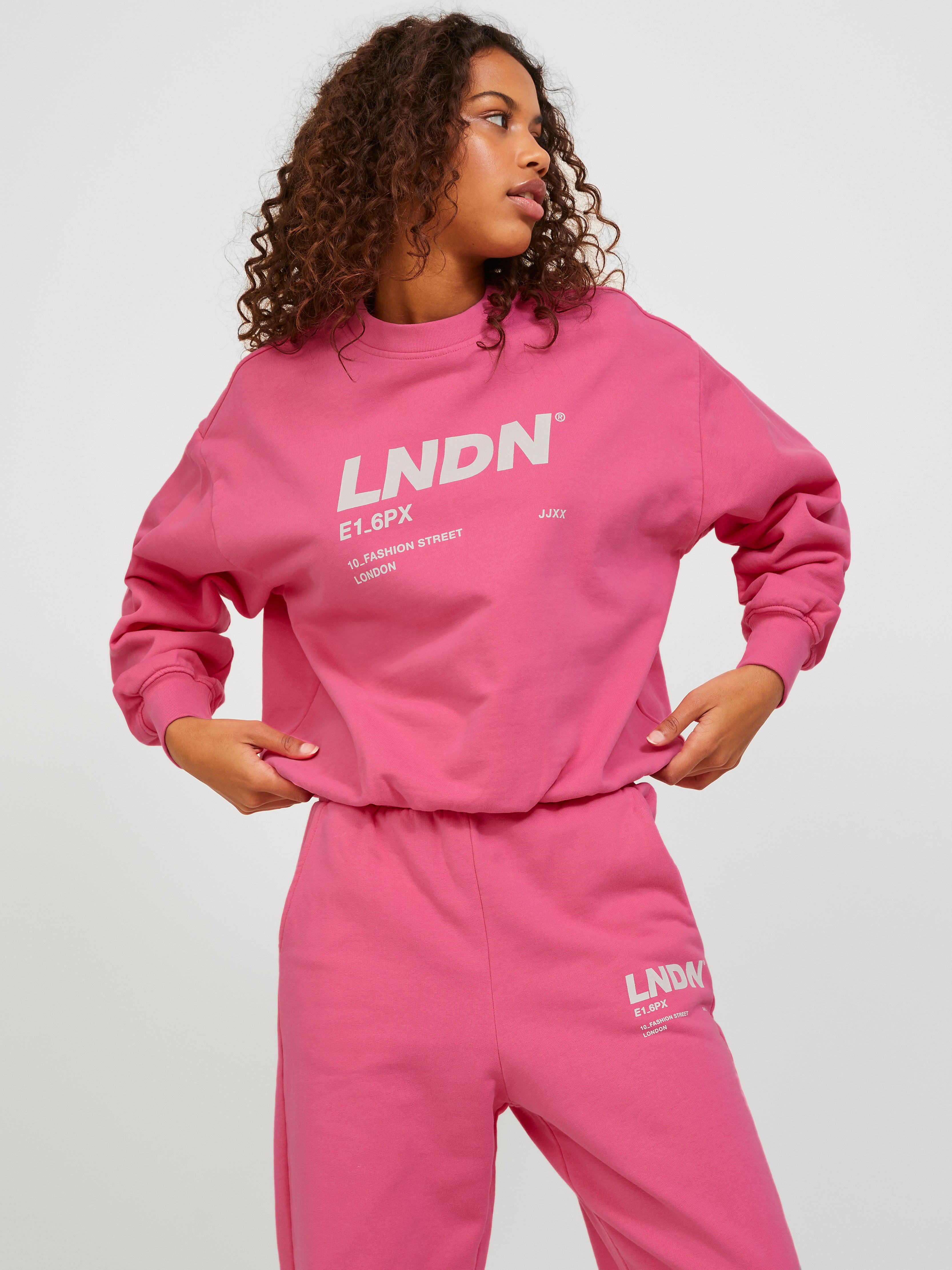 Pink sweatshirt cheap with rose