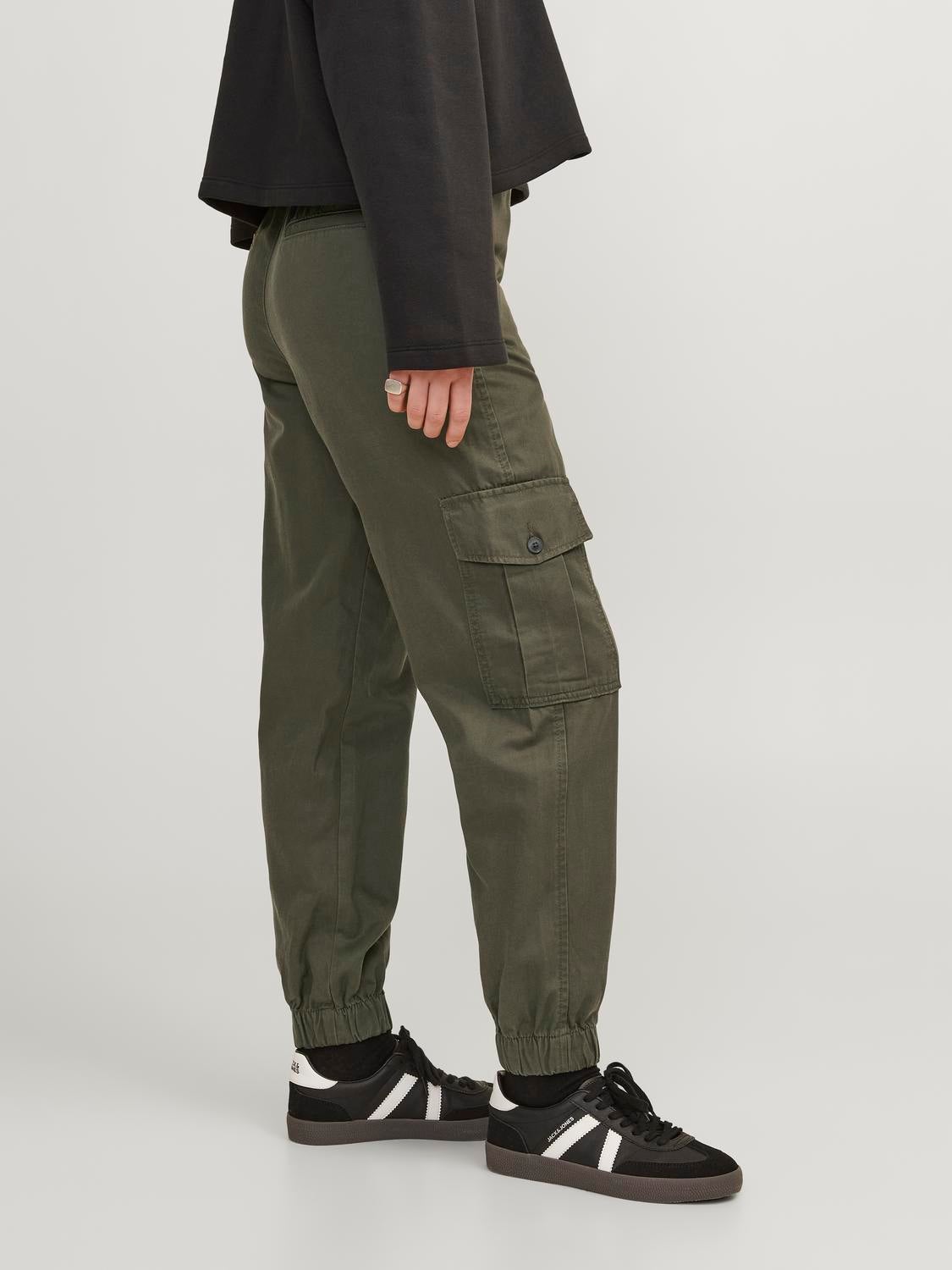 Jack & Jones Jack & Jones Paul Flake Cuffed Cargo Trousers - Green |  littlewoods.com