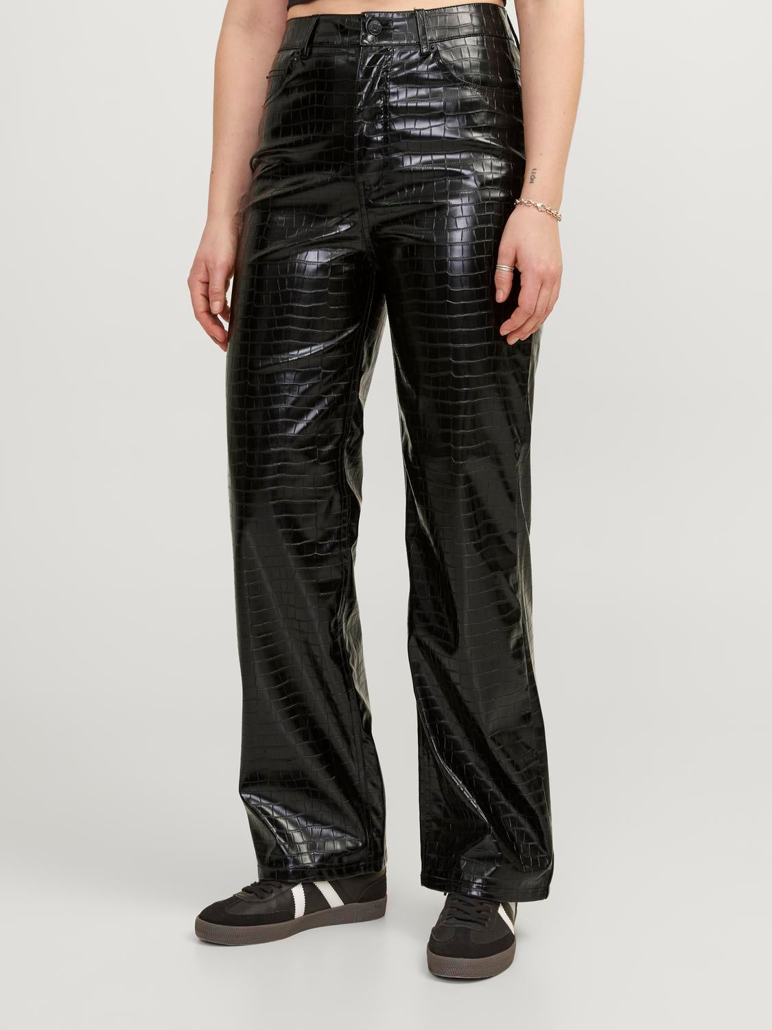 Croc Faux Leather High Waisted Pants | Nasty Gal