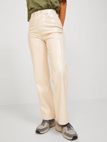 JJXX Παντελόνι Slim Straight Fit Παντελόνι από συνθετικό δέρμα -Seedpearl - 12201557