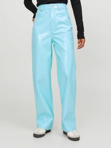 JJXX Παντελόνι Slim Straight Fit Παντελόνι από συνθετικό δέρμα -Aruba Blue - 12201557