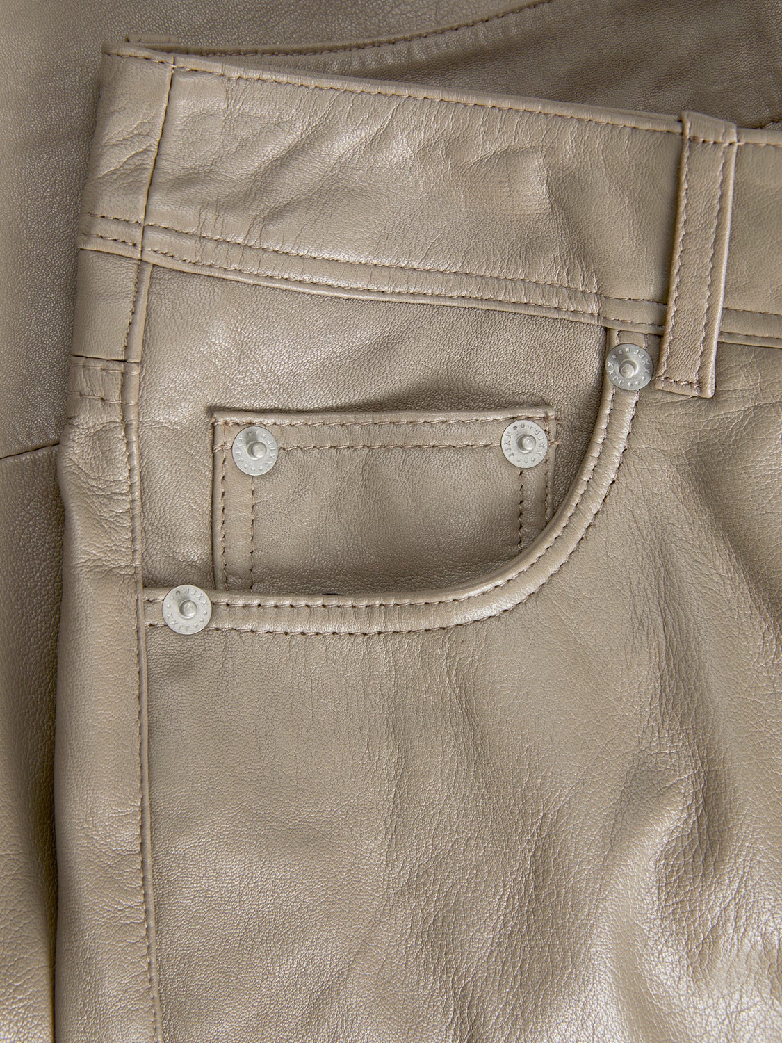 JXGRACE Leather trousers, Beige