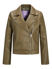 JJXX JXGAIL Leather look biker jacket -Burnt Olive - 12206262