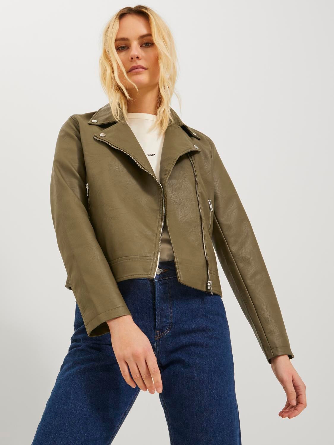 Khaki clearance biker jacket