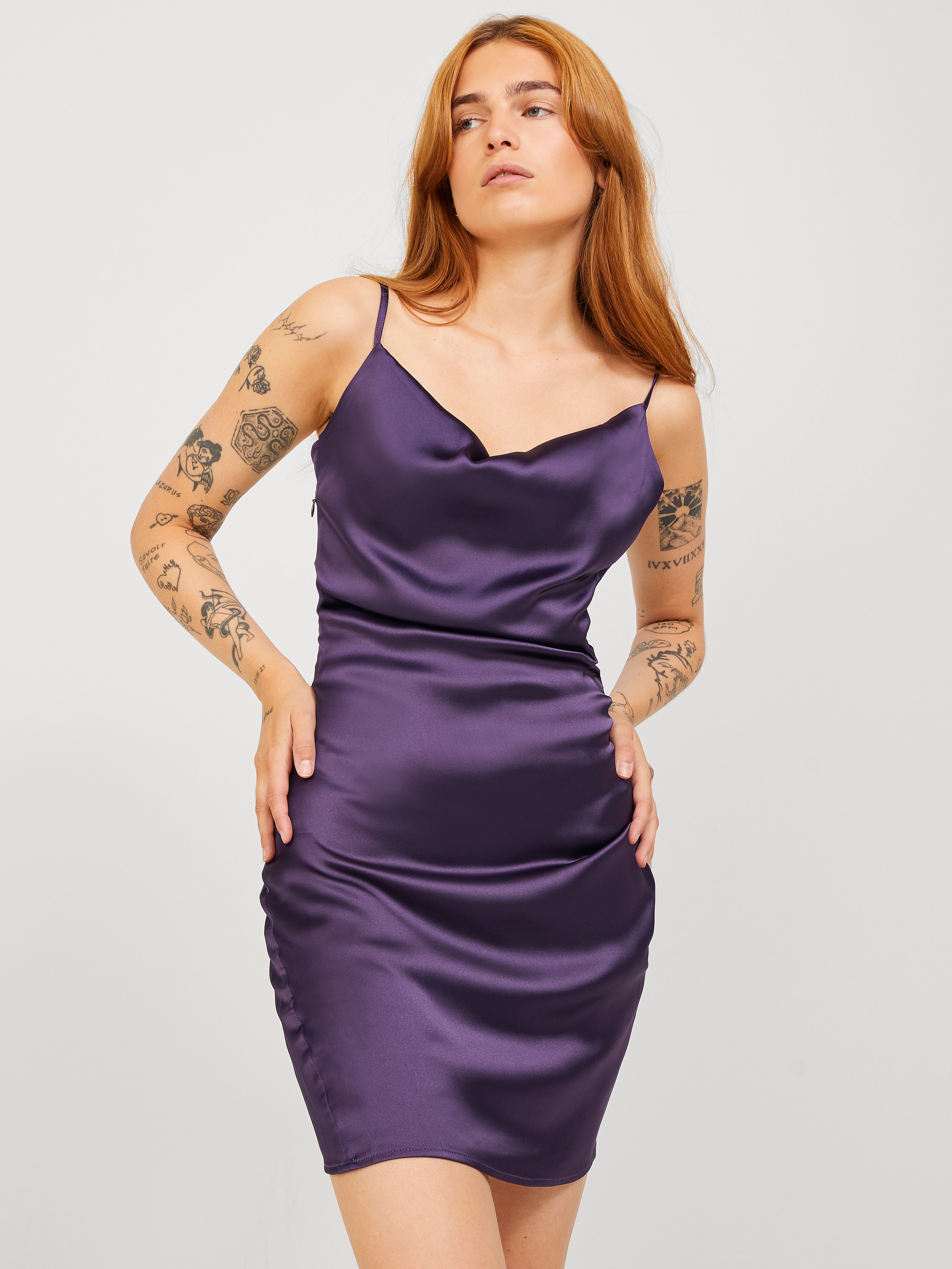 short royal purple dress