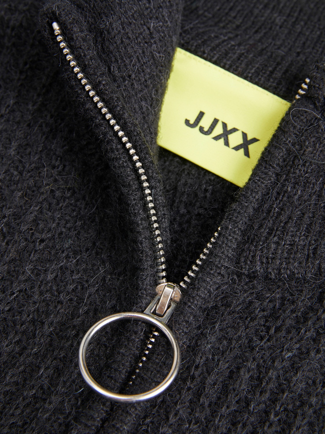 JJXX JXJILL Stickad tröja med dragkedja -Black - 12221138