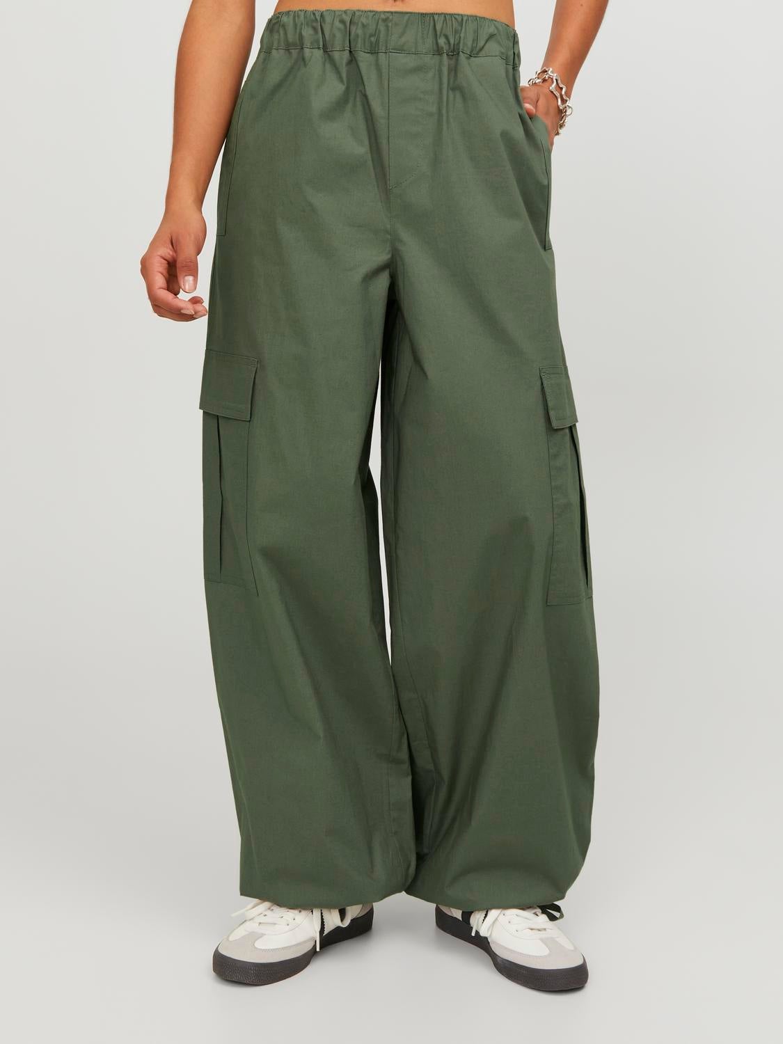 Plus Size Slim Tapered Fit Cargo trousers | Dark Green | Jack & Jones®