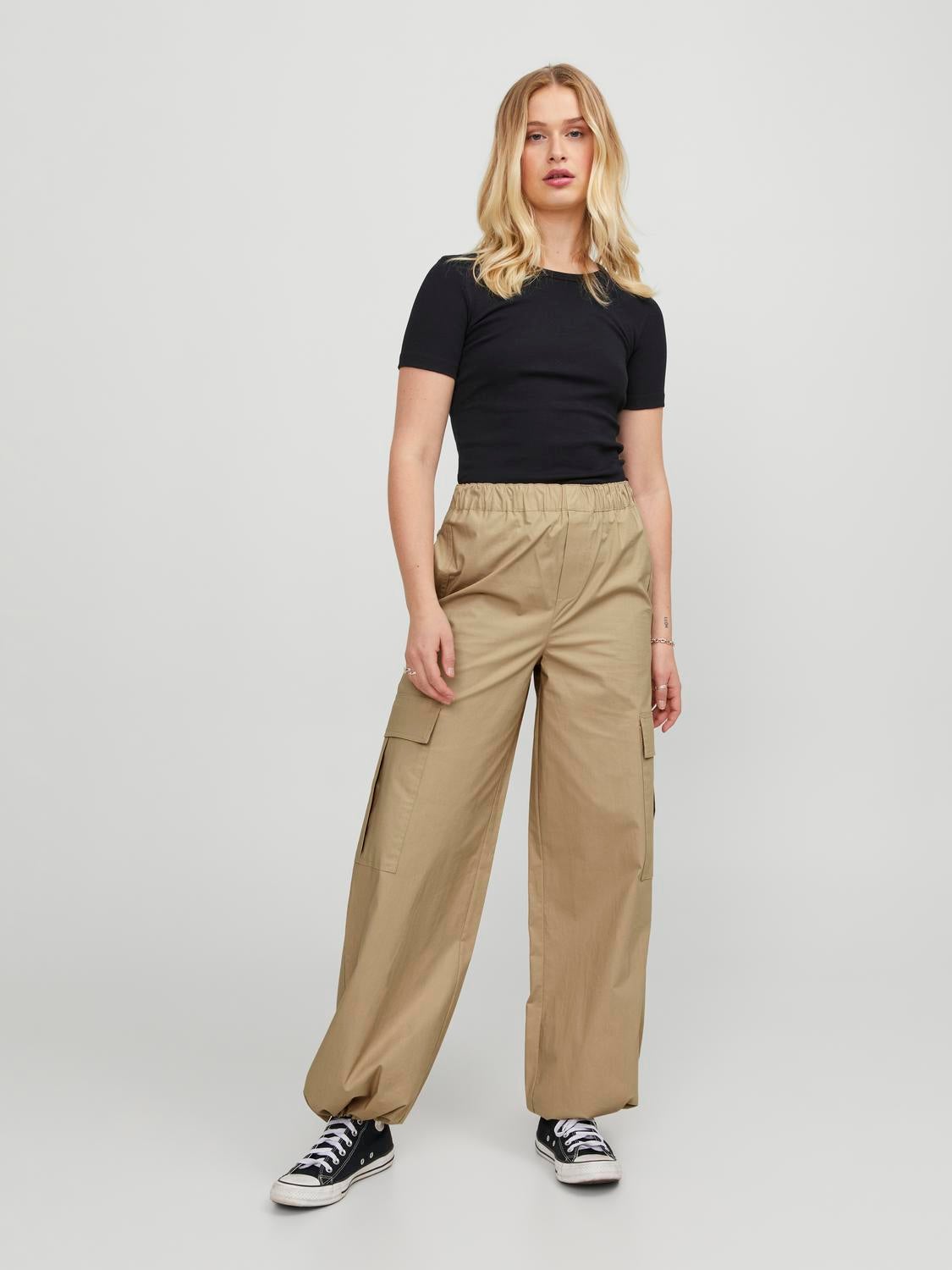 Valentino High-waisted Cargo Trousers In Beige | ModeSens