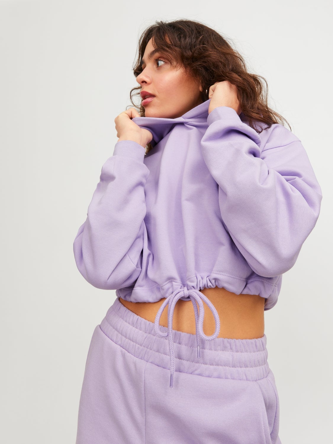 Light purple hot sale cropped hoodie