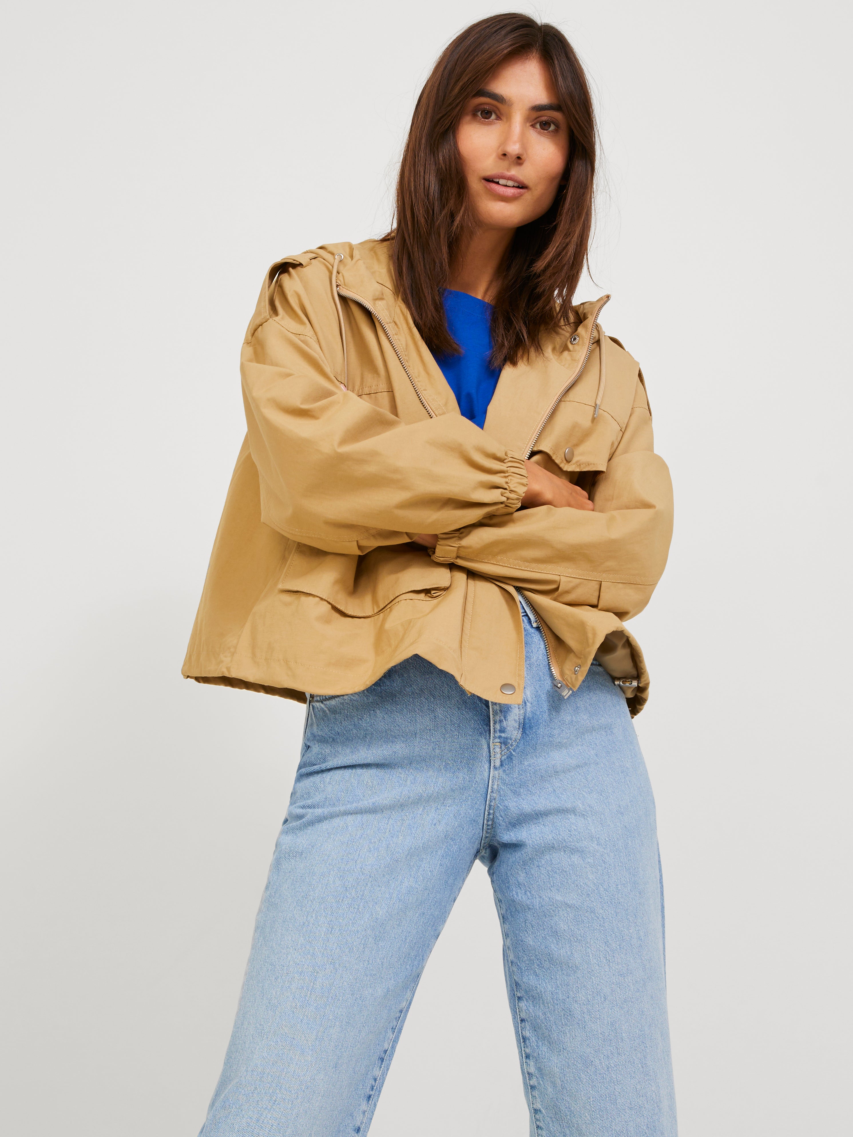 Beige utility jacket sale