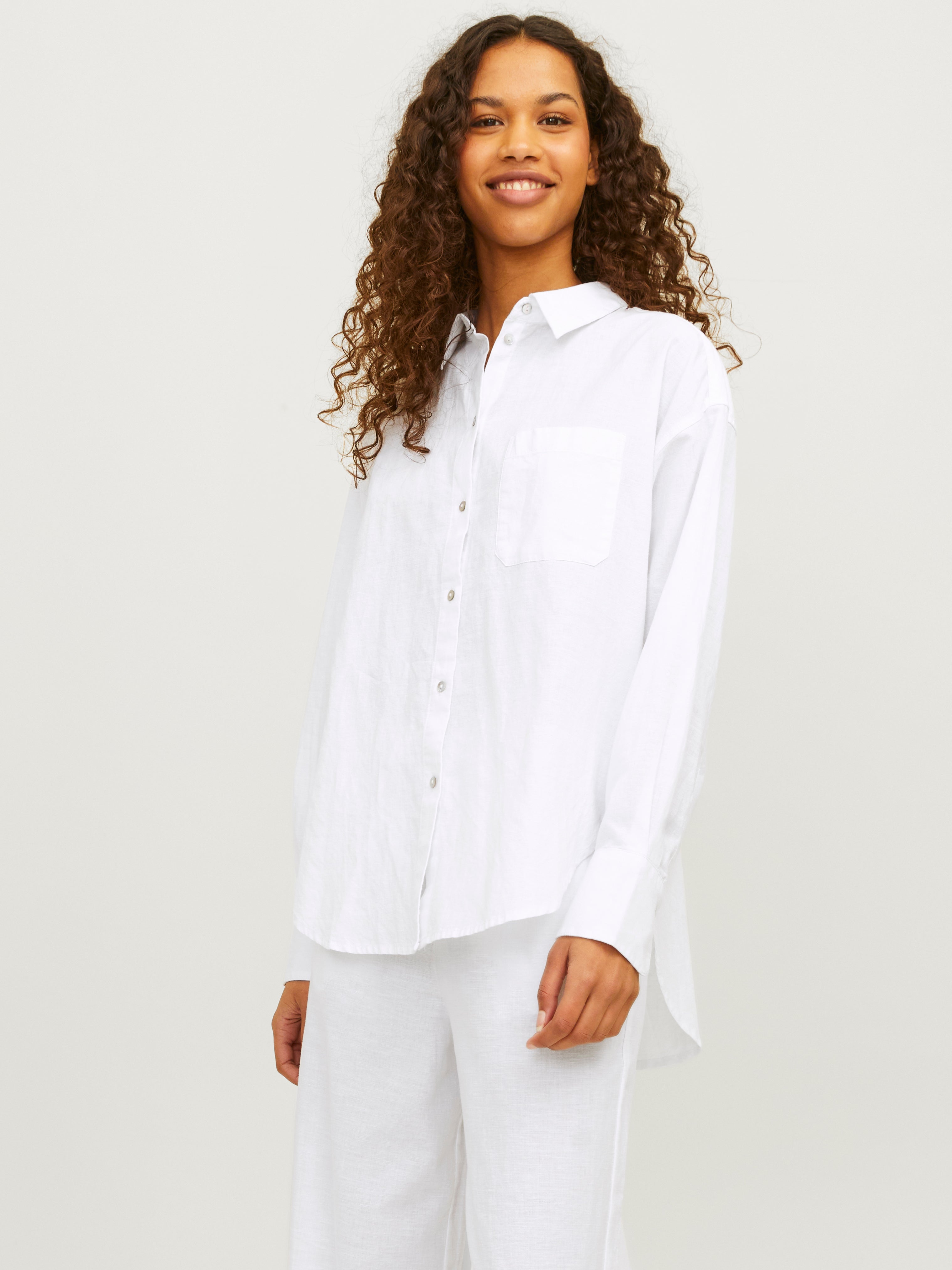 JXJAMIE Camisa informal Blanco JJXX