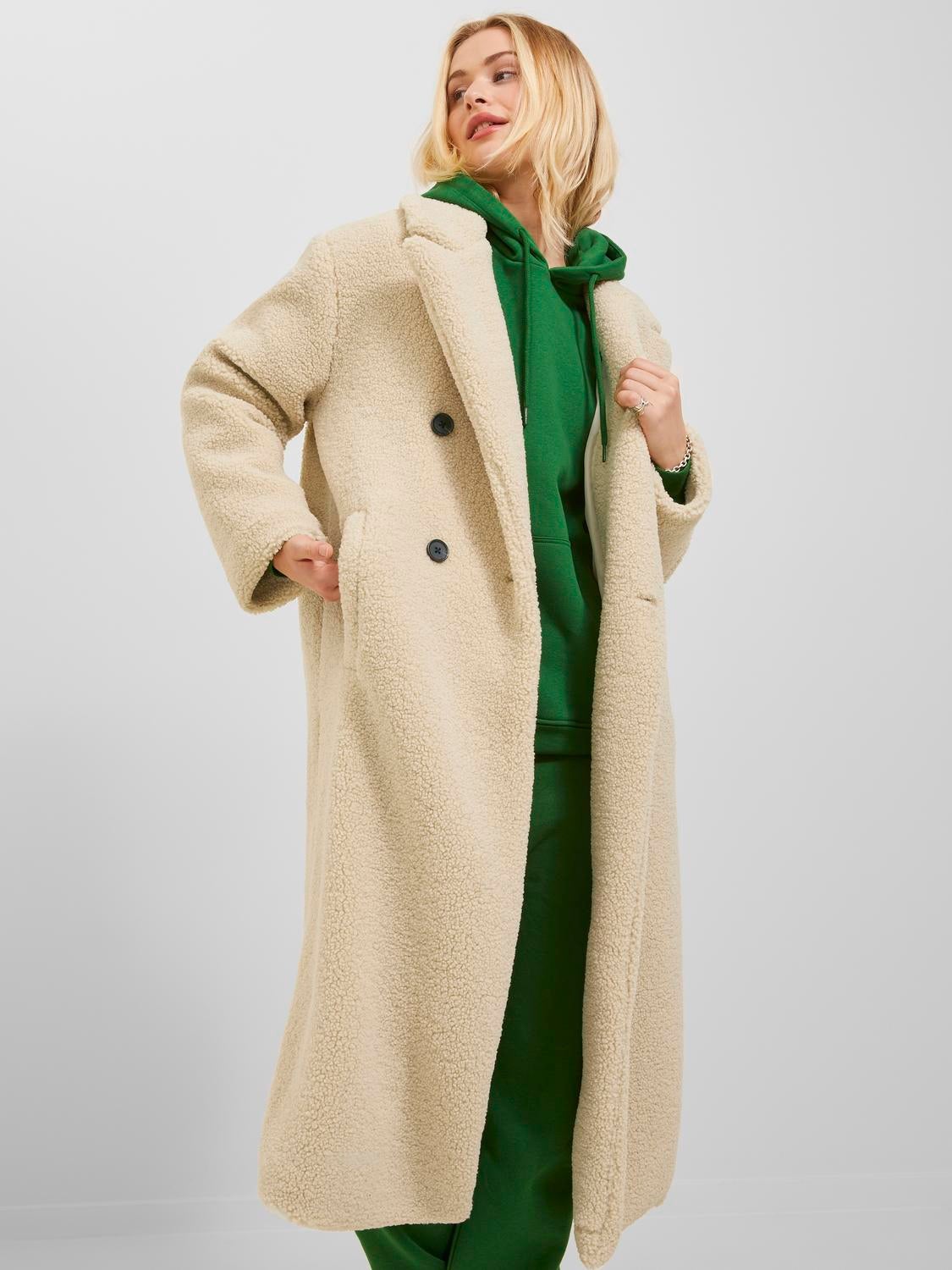 Collusion oversized 2025 longline teddy coat