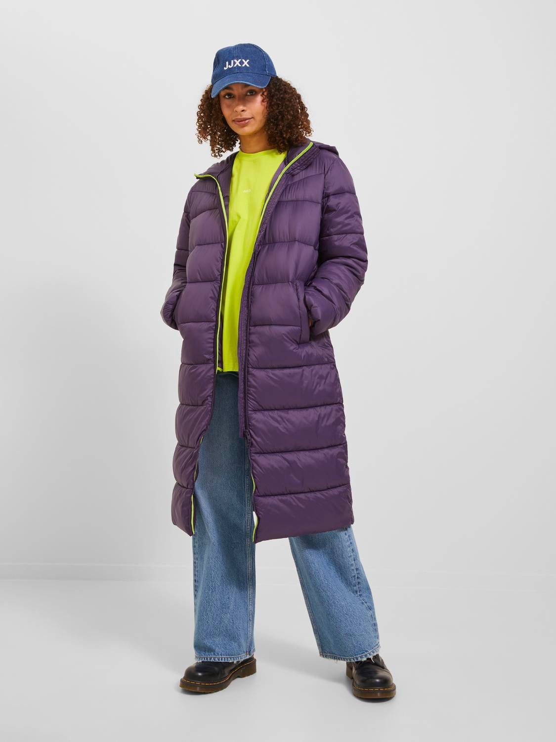 Purple velvet hot sale puffer jacket