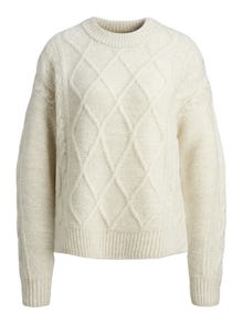 JJXX JXFRIGGA Sweter z dzianiny z okrągłym dekoltem -Bone White - 12240715