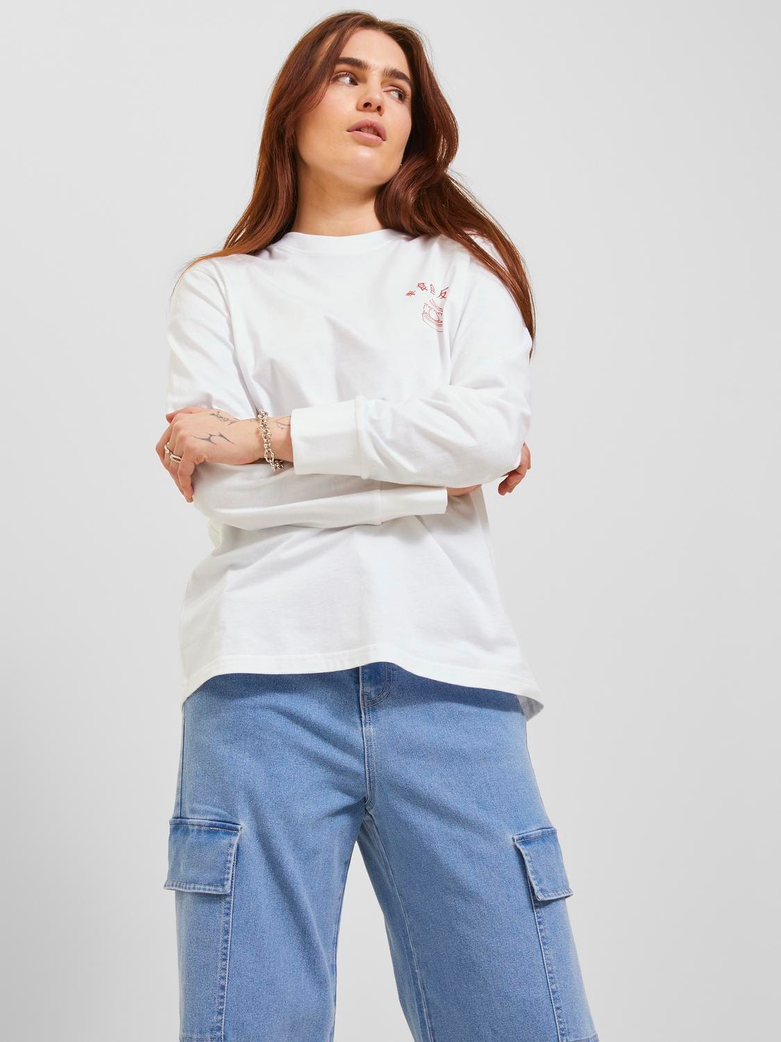 JJXX JXISLA Sweatshirt med rund hals -Bright White - 12241377