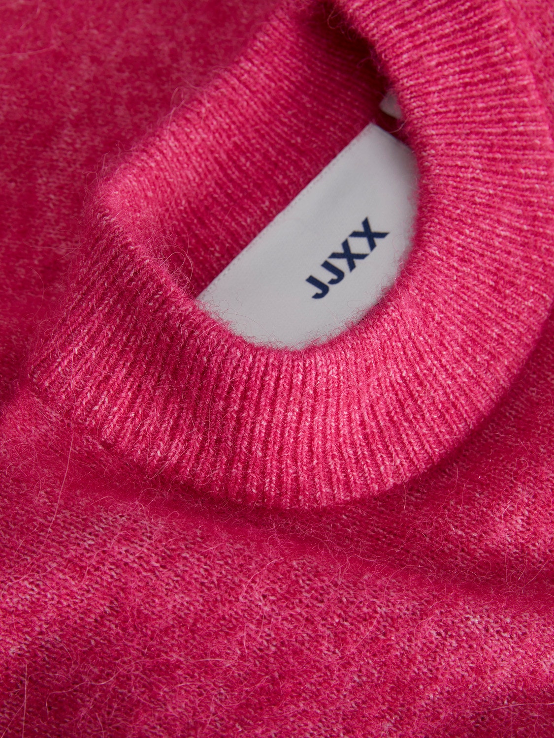 JJXX JXCHICK Sweter z dzianiny z okrągłym dekoltem -Raspberry Sorbet - 12246493