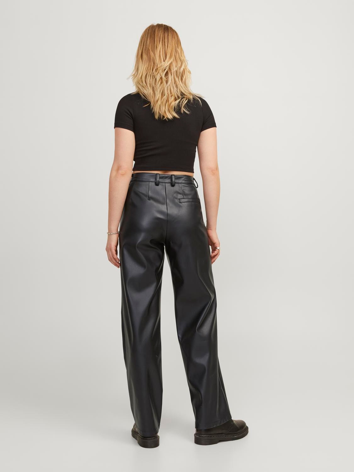 JJXX JXMARY Pantalones de cuero sintético -Black - 12246641