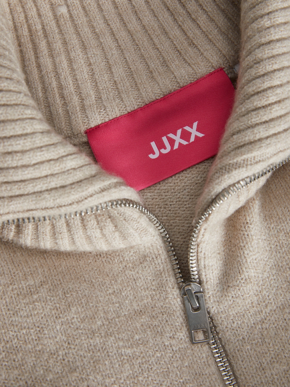 JJXX JXSIKA Strickpullover mit Halber Reißverschluss -Bone White - 12247233