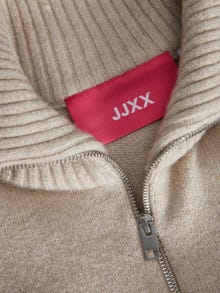 JJXX JXSIKA Strikkegenser med halv glidelås -Bone White - 12247233