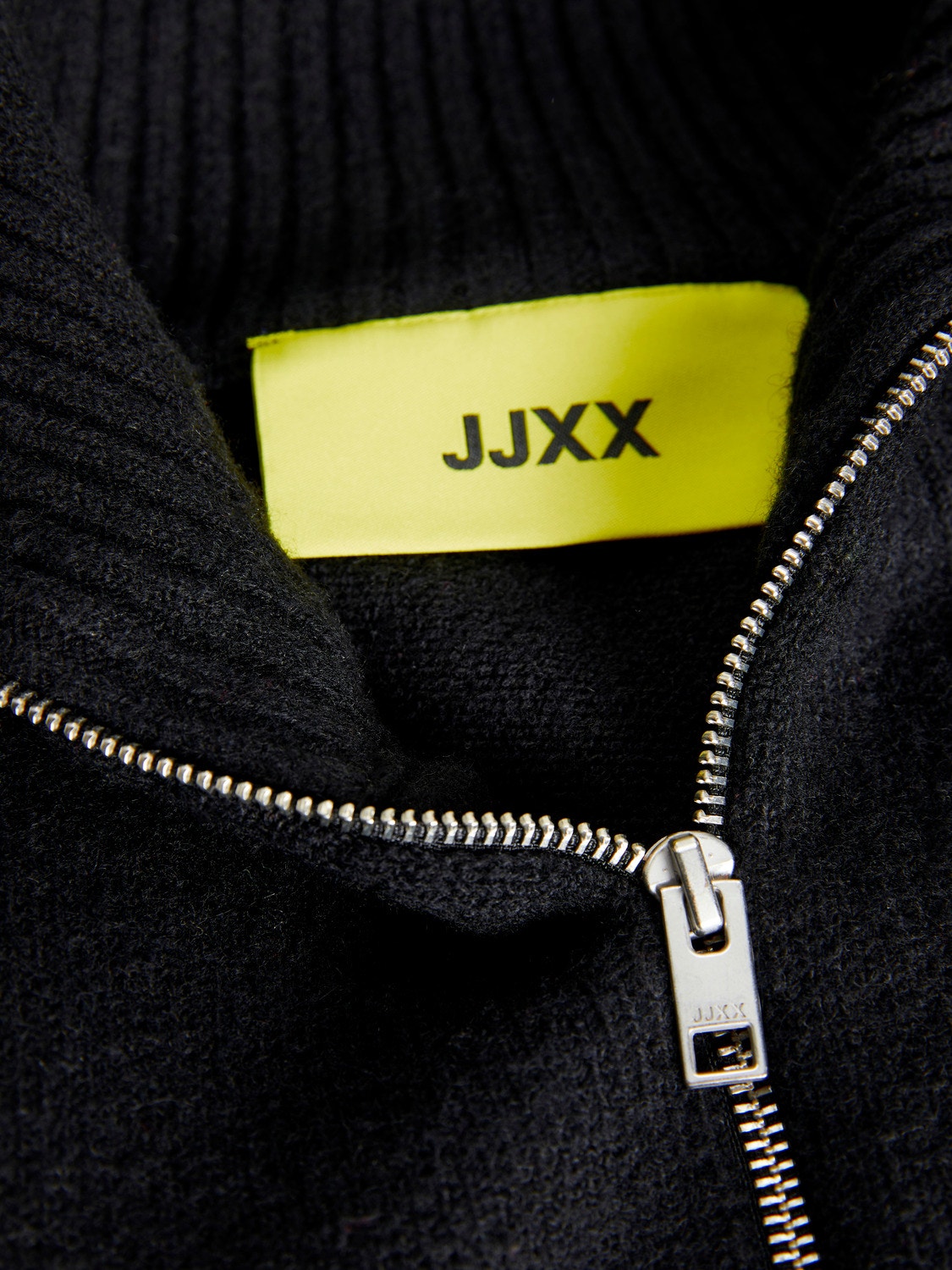 JJXX JXSIKA Striktrøje med halv lynlås -Black - 12247233