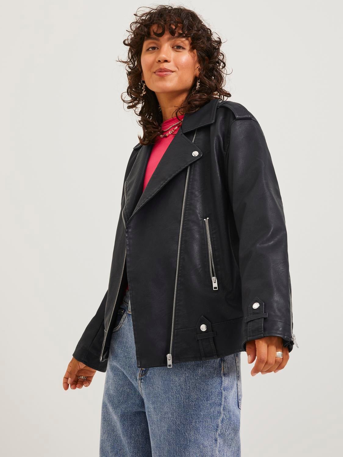 Plus Size Faux leather jacket