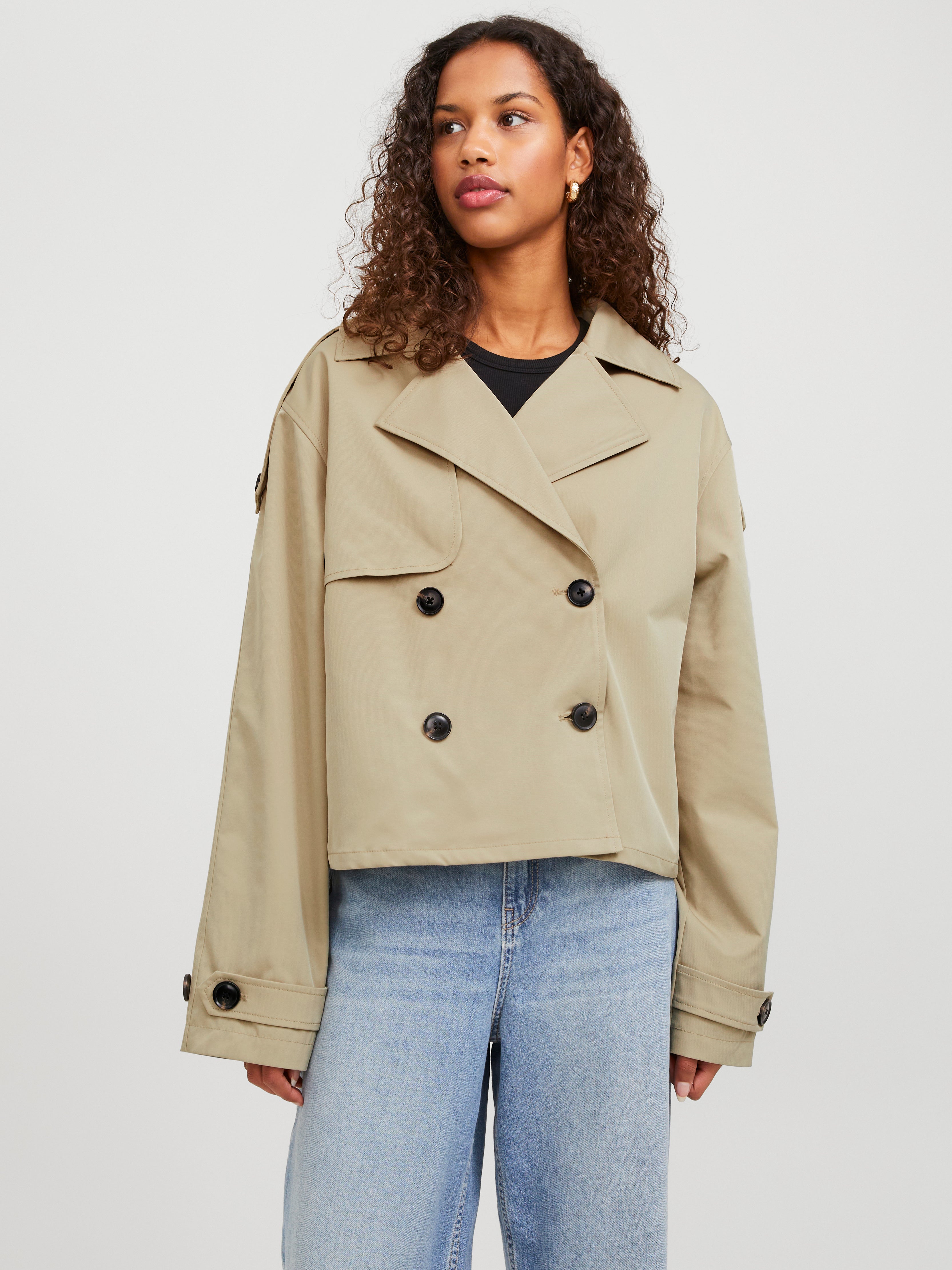 Beige boyfriend clearance coat