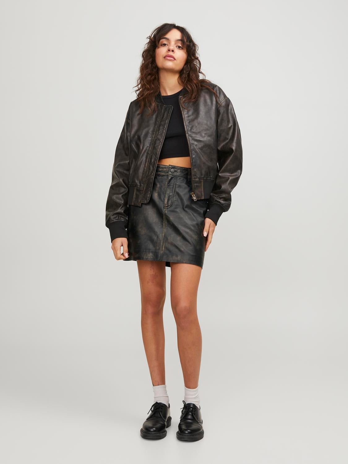 JXHAILEY Faux leather skirt