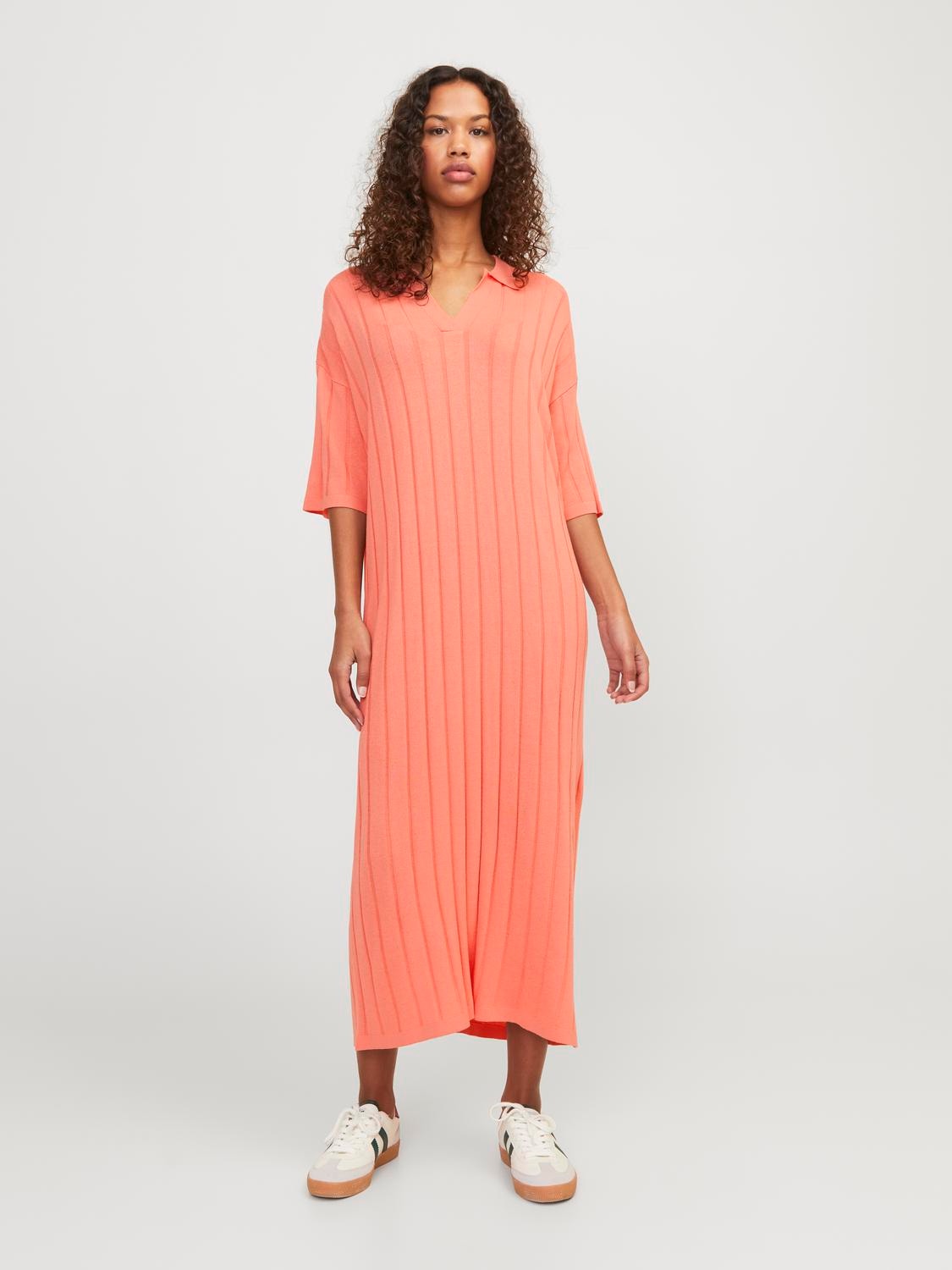 JJXX JXLOLA Knitted Dress -Burnt Coral - 12252437
