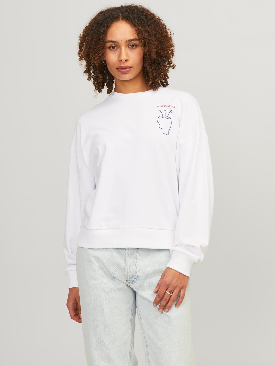 JJXX JXENYA Sweatshirt met ronde hals -Bright White - 12254014