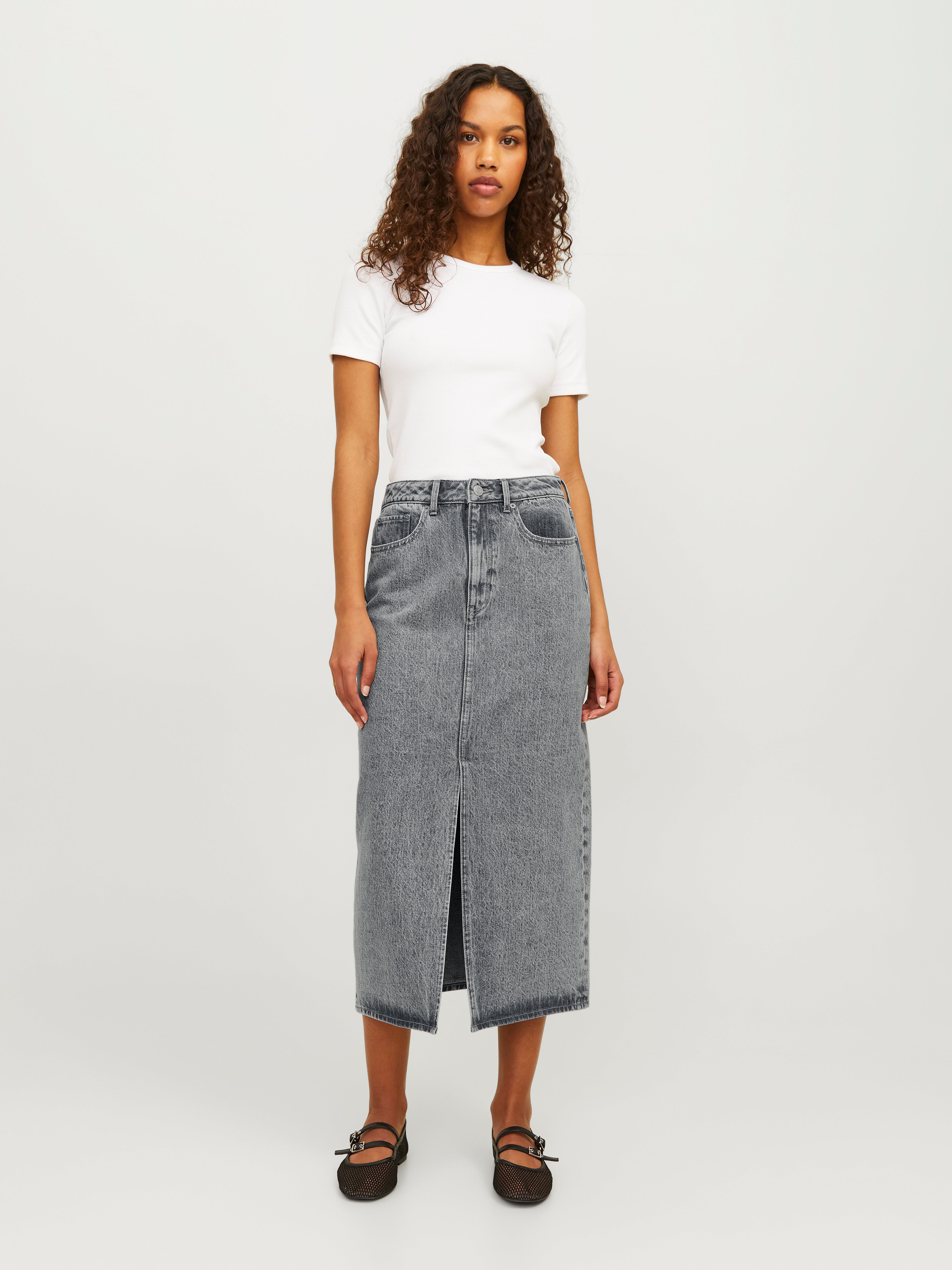 Grijze denim rok sale