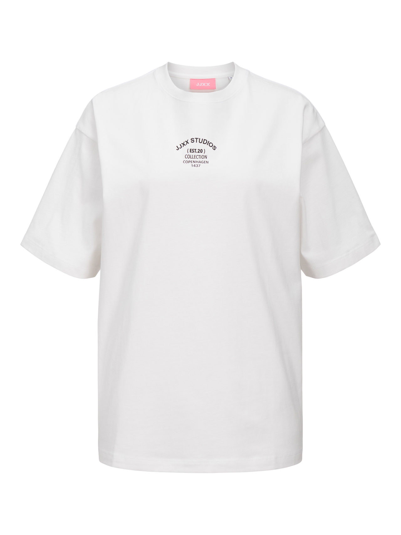 JJXX Χαλαρή εφαρμογή Λαιμόκοψη O Κοντομάνικο μπλουζάκι -Bright White - 12270402